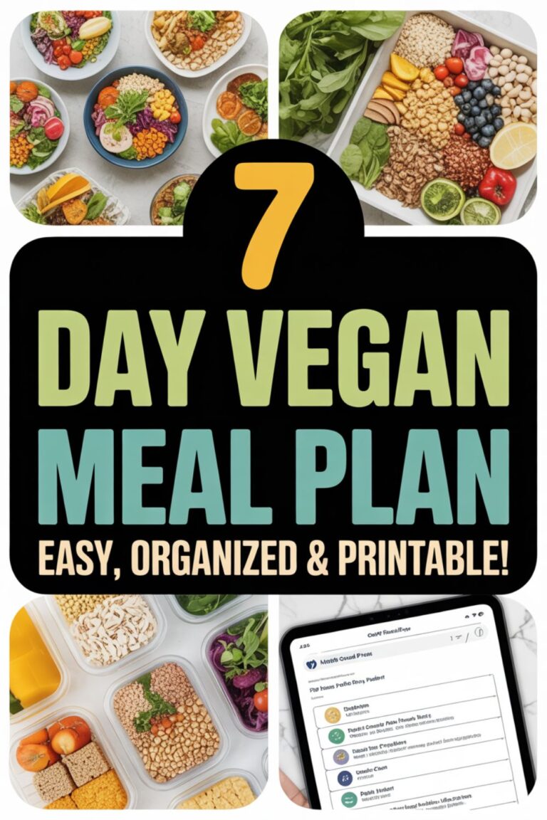 7-Day Vegan Meal Plan (Printable PDF)