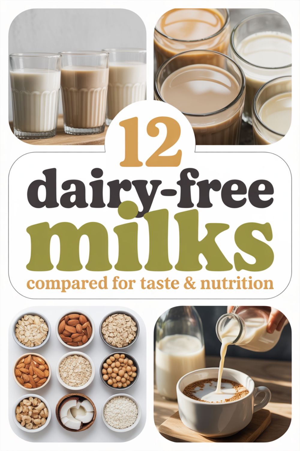 12 Dairy Free Milks Compared Best for Taste Nutrition