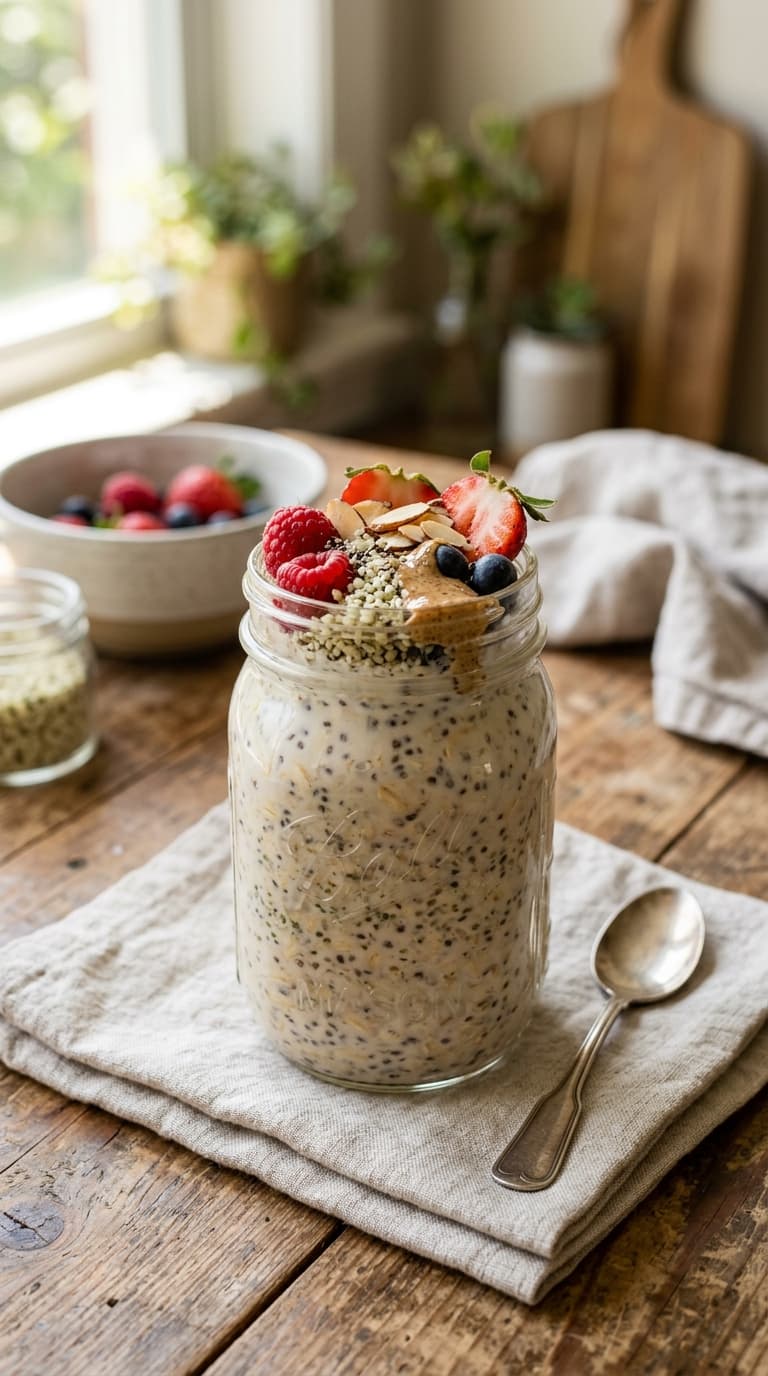 21 Overnight Oats With Hemp Seeds and Chia for Plant Protein