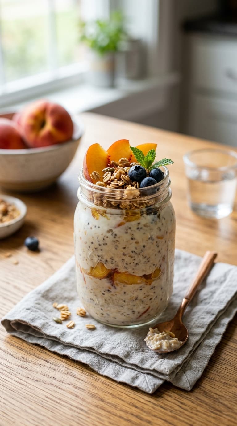21 Peach Overnight Oats Recipes for Summer Breakfasts 3 21 Peach Overnight Oats Recipes for Summer Breakfasts