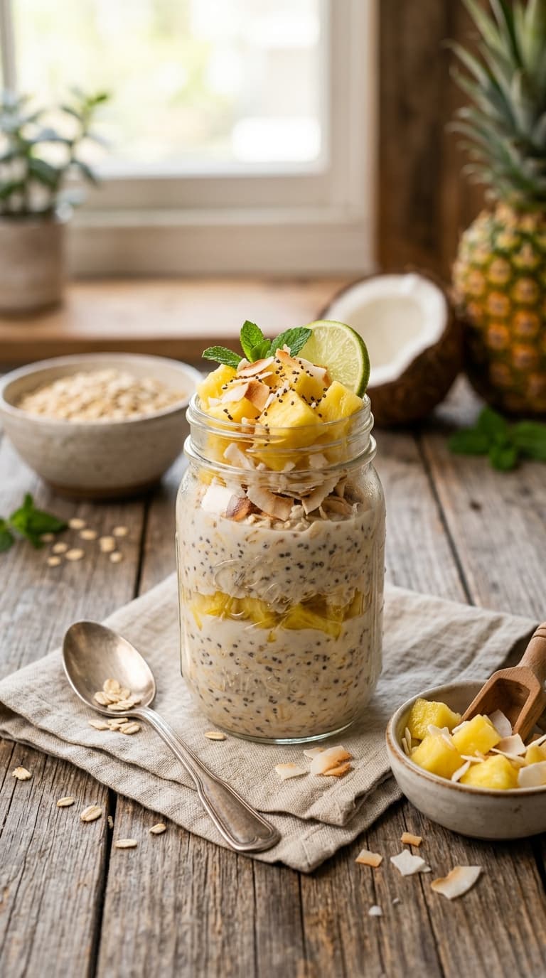 21 Tropical Overnight Oats Recipes With Pineapple and Coconut