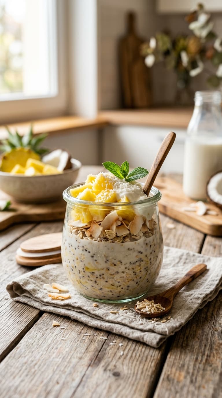 21 Tropical Overnight Oats Recipes With Pineapple and Coconut 3 21 Tropical Overnight Oats Recipes With Pineapple and Coconut
