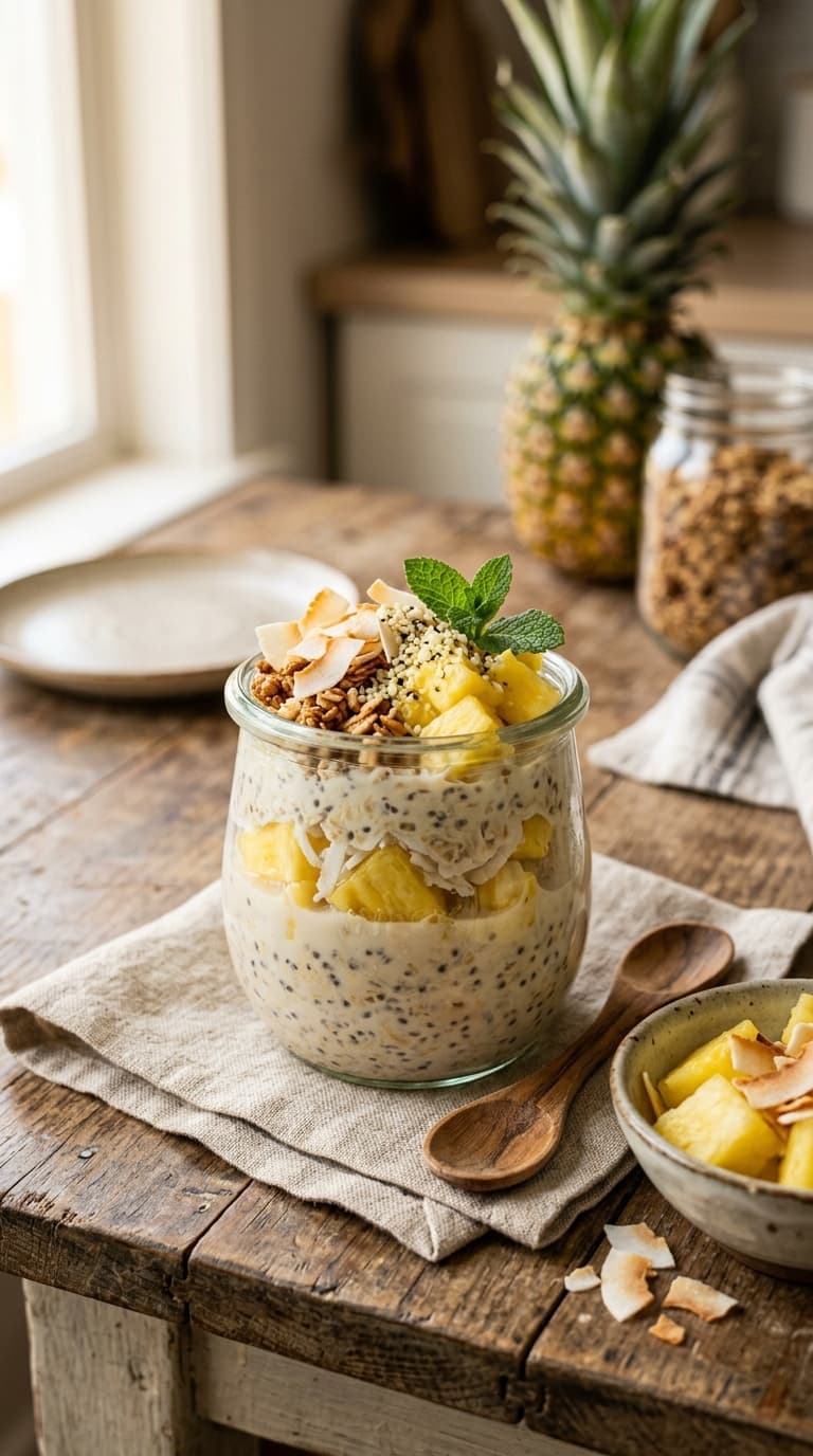 21 Tropical Overnight Oats Recipes With Pineapple and Coconut 2 21 Tropical Overnight Oats Recipes With Pineapple and Coconut